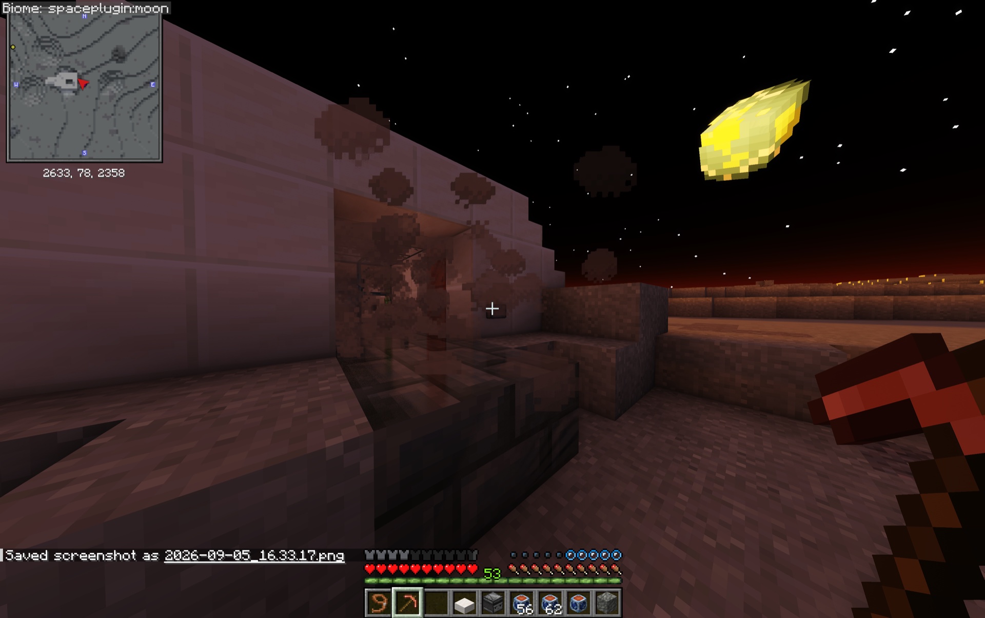 Entrance into a generated Moon catacomb