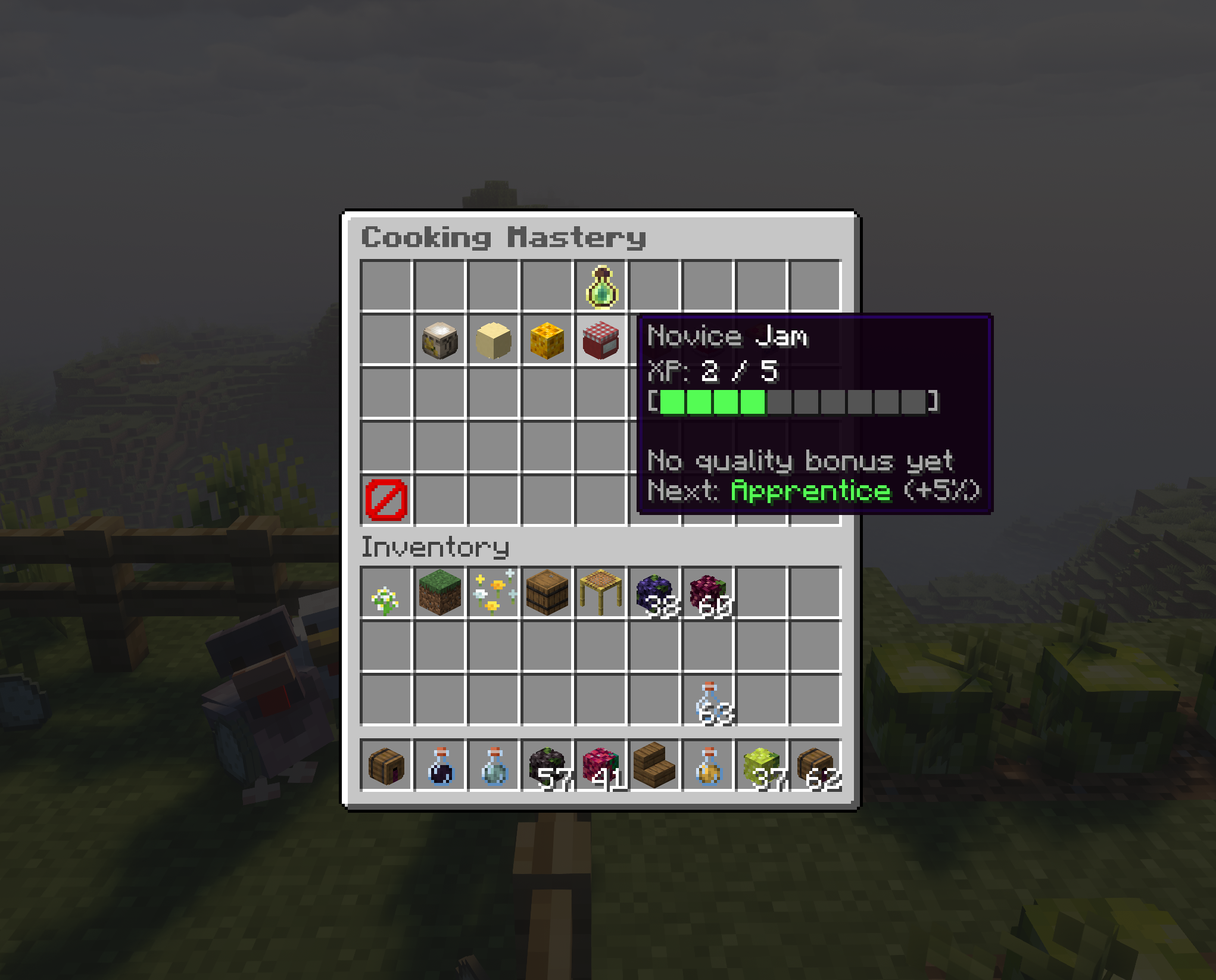 Cooking Mastery rewards repeated practice with a recipe.