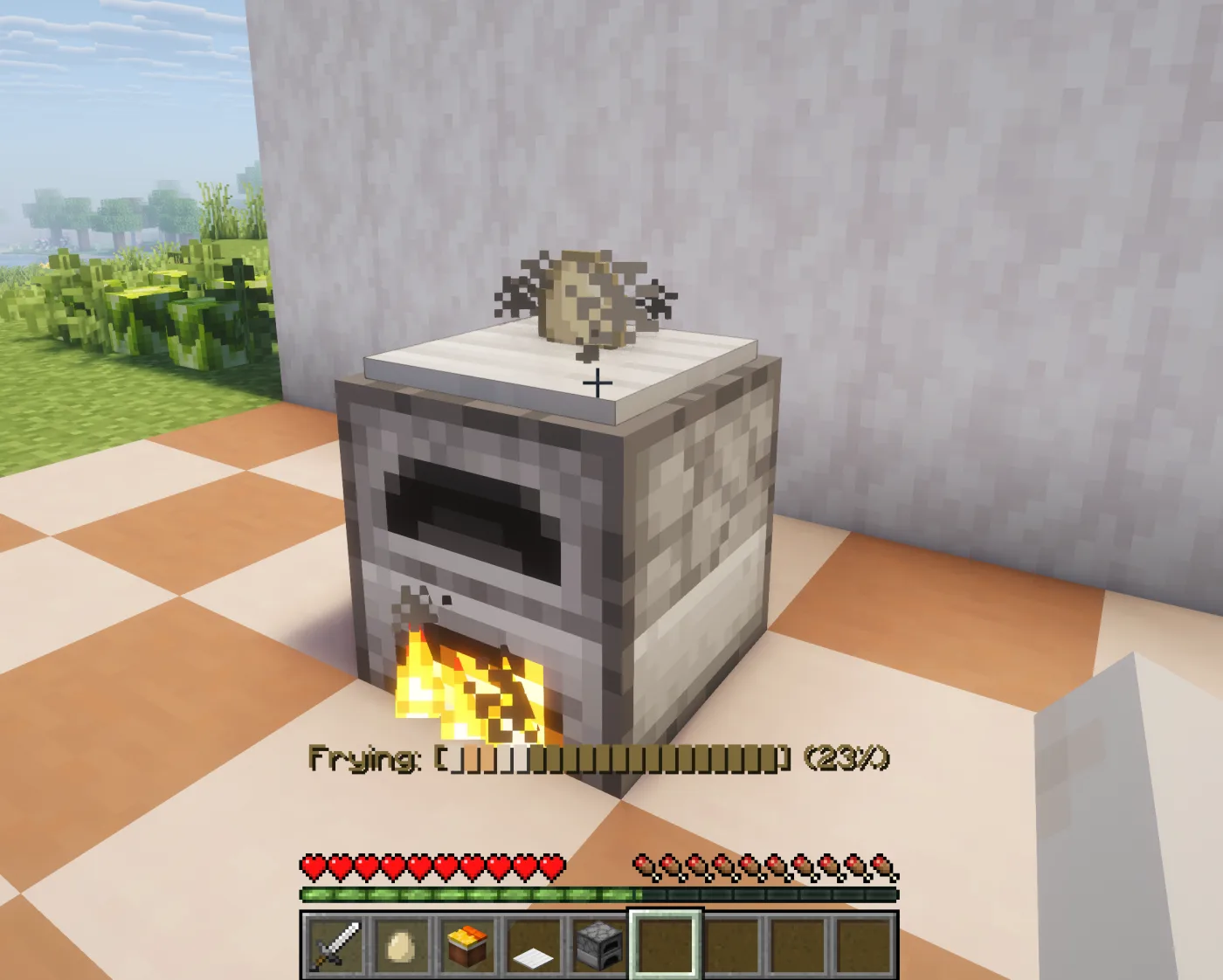Fried Egg cooking progress