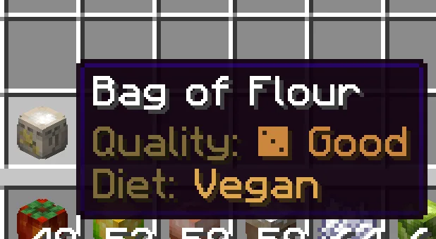 Food quality tooltip