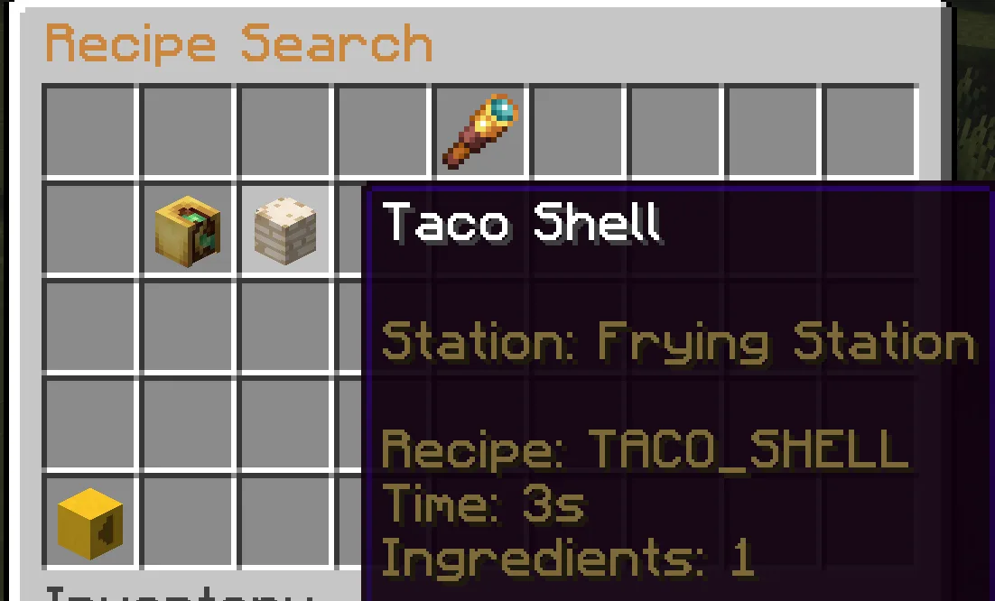 Recipe search GUI