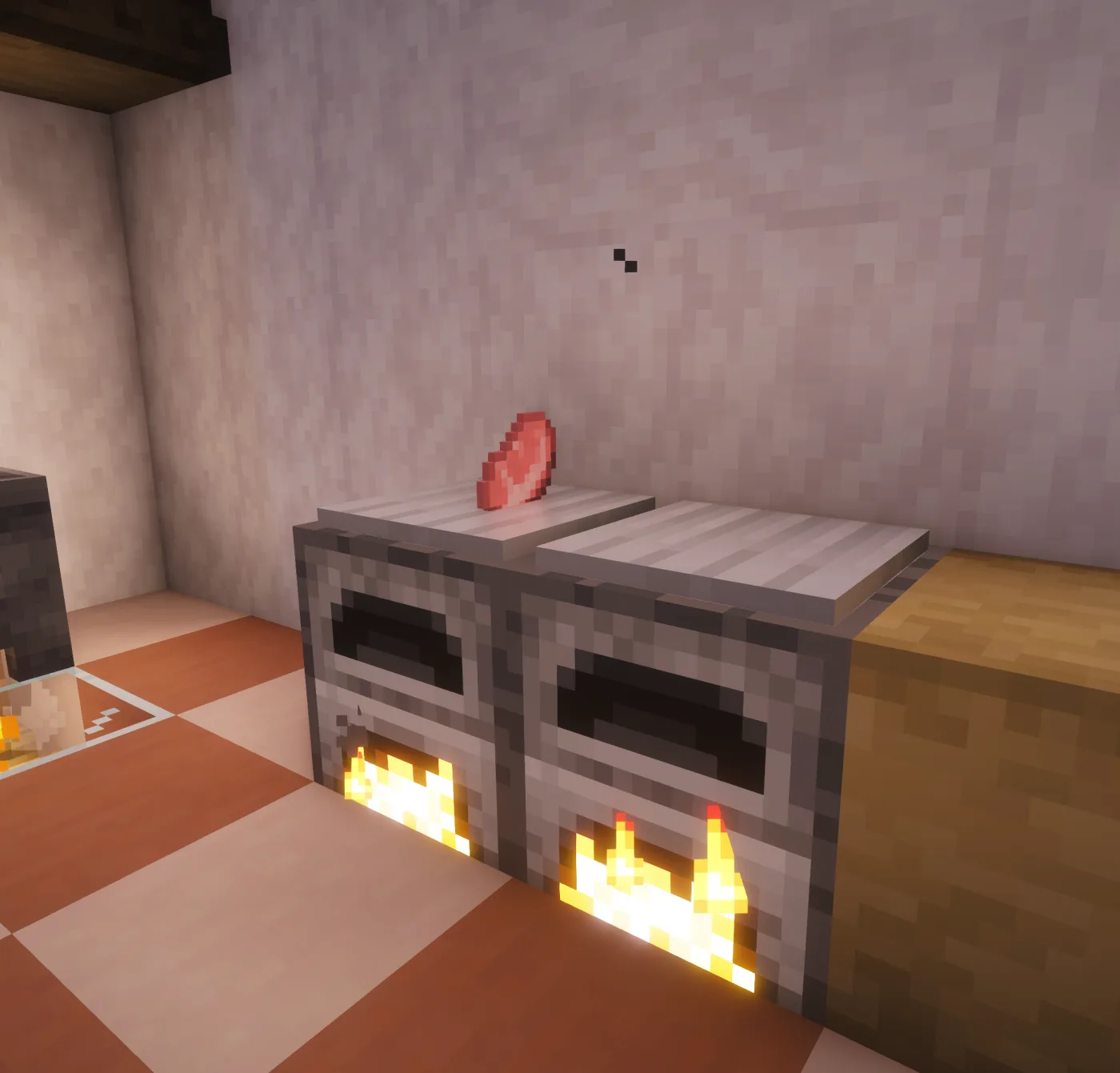 Frying Pan station built from a heavy weighted pressure plate on a furnace.